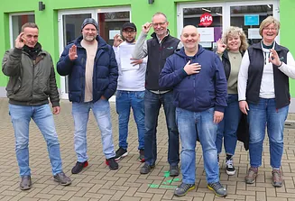 Team von GrünBau inklusiv beim Betriebsausflug zur demopark-Messe in Eisenach